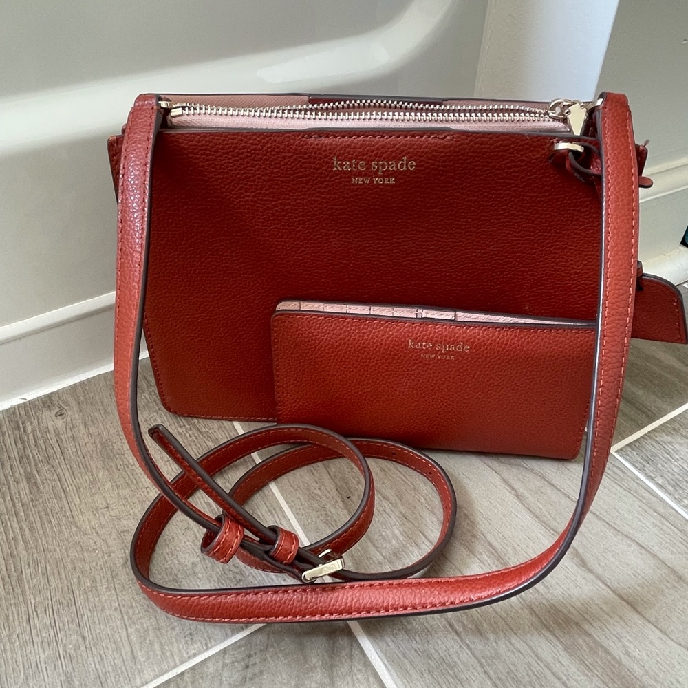 Kate Spade brown leather purse and wallet